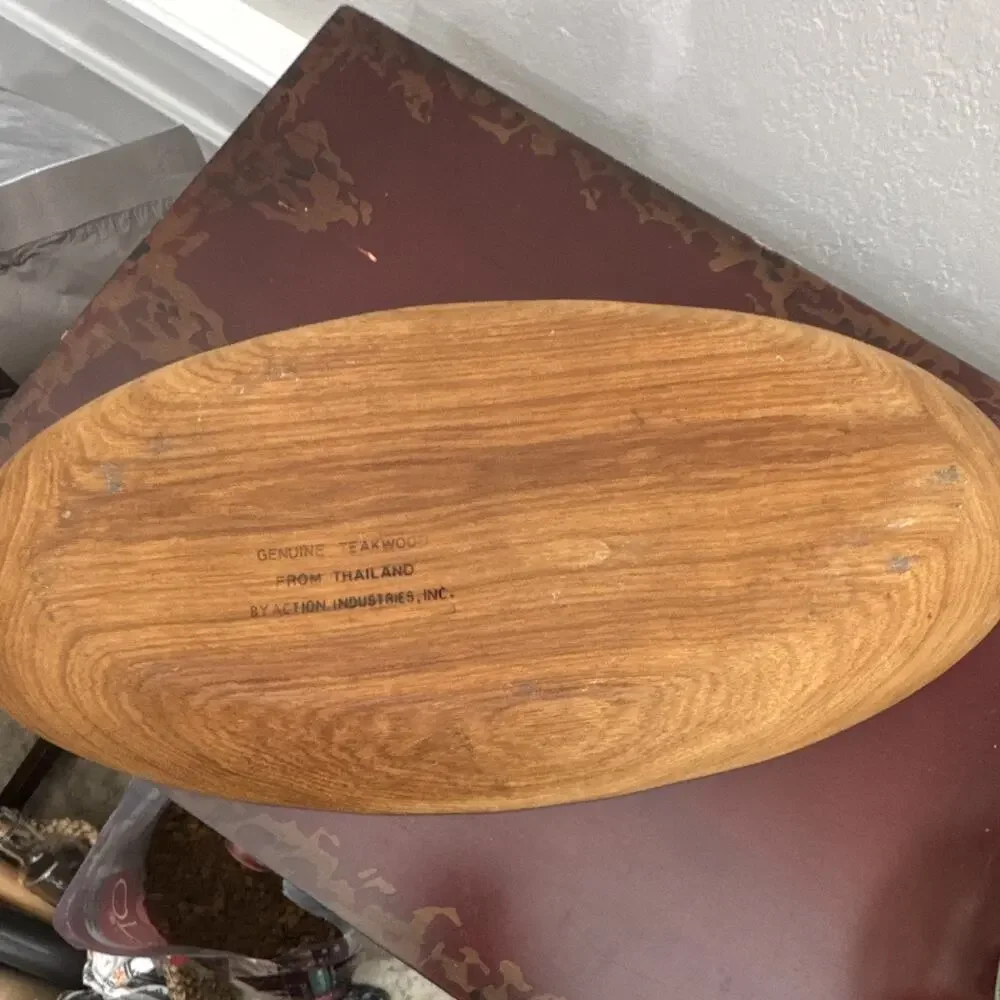 Vintage MCM Teak Serving Tray￼ by Action Industries.